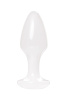 Анальная втулка TOYFA, акрил, белая, 9,5 см, Ø 3,4 см