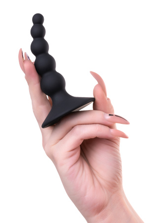Анальная втулка  TOYFA POPO Pleasure Bootes, силикон, черная, 10 см, Ø 2,5 см