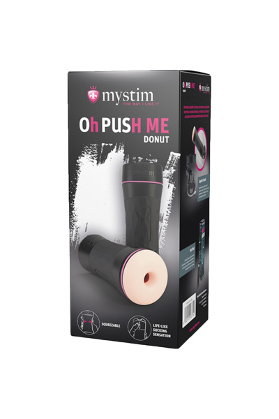 Мастурбатор Mystim On Push Me Donut, телесный, 21,5 см