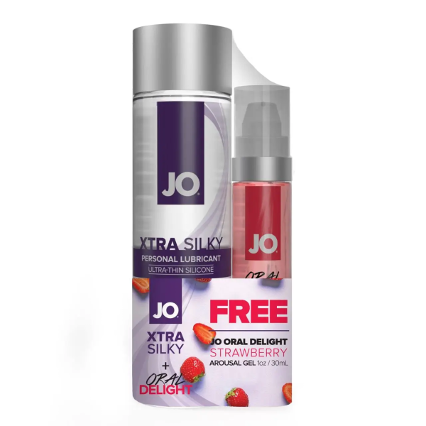 Набор из JO XTRA SILKY 120ml & FREE ORAL DELIGHT STRAWBERRY 30ml